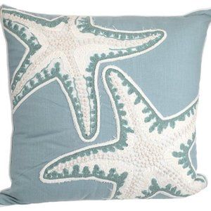 Starfish Decorative Large Throw Pillow Blue/White NWT/NEW